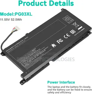 Pg03xl Battery for HP Pavilion 15-Dk 15t-Dk 15-Ec 15-Dk0xxx