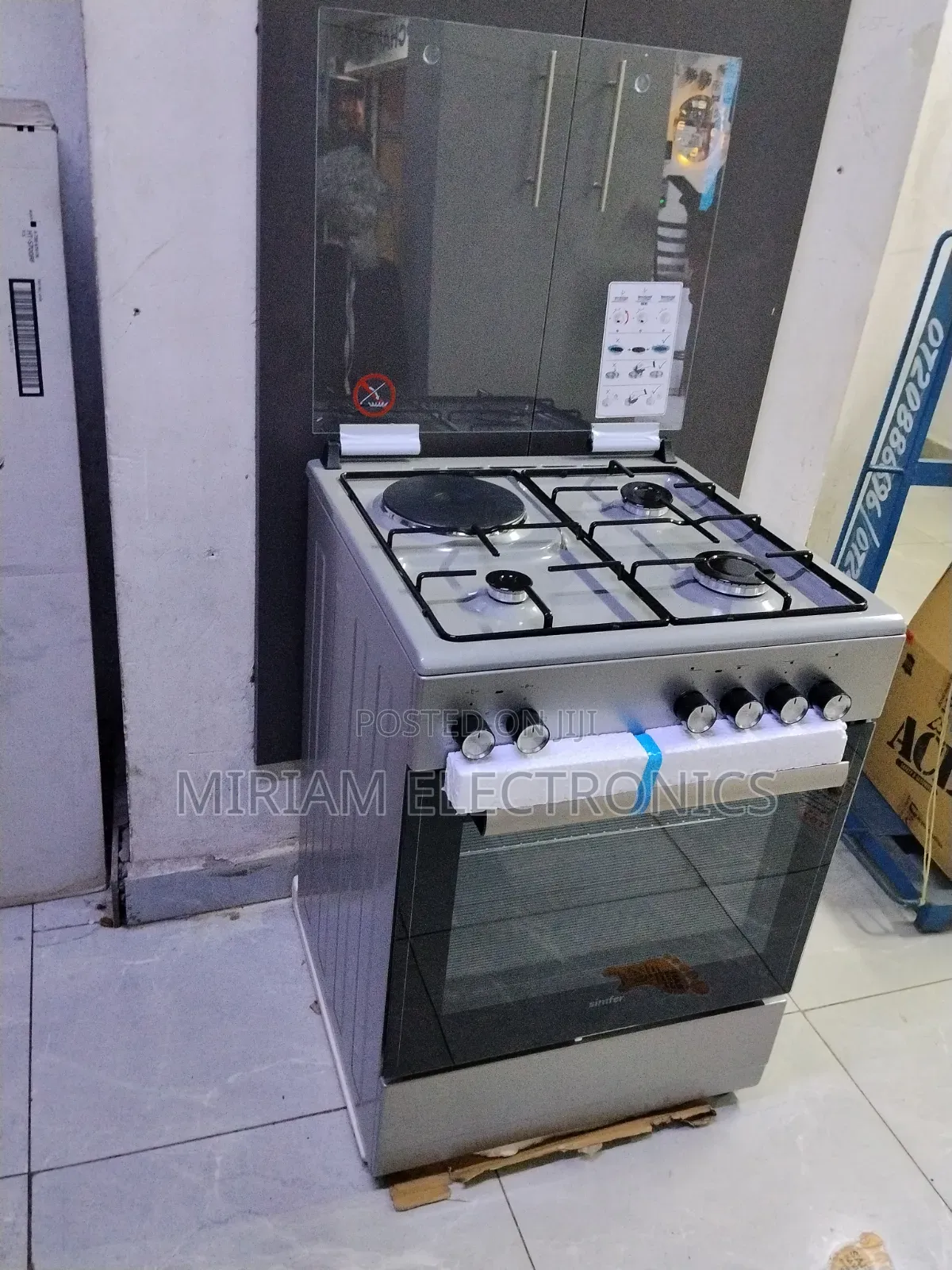Simfer 60x60 Cooker With 3 Gas Burners and 1 Electric Plate