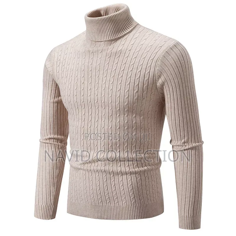Beige Fashion Casual Pullneck