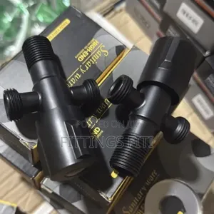 Black 3-Way Angle Valve / T-Junction for Arabic Shower Bidet
