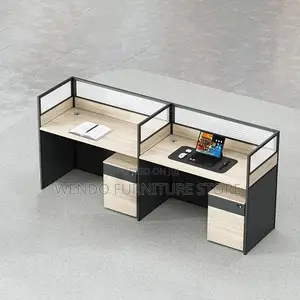 Office Workstation Two Users Straight Office Workstation With Pedestal