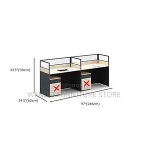 Office Workstation Two Users Straight Office Workstation With Pedestal