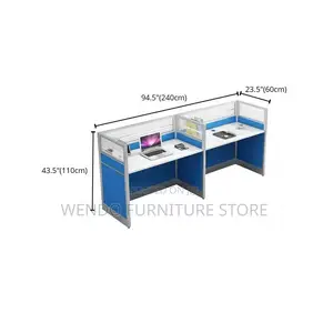 Office Workstation Two Users Straight Office Workstation With Pedestal