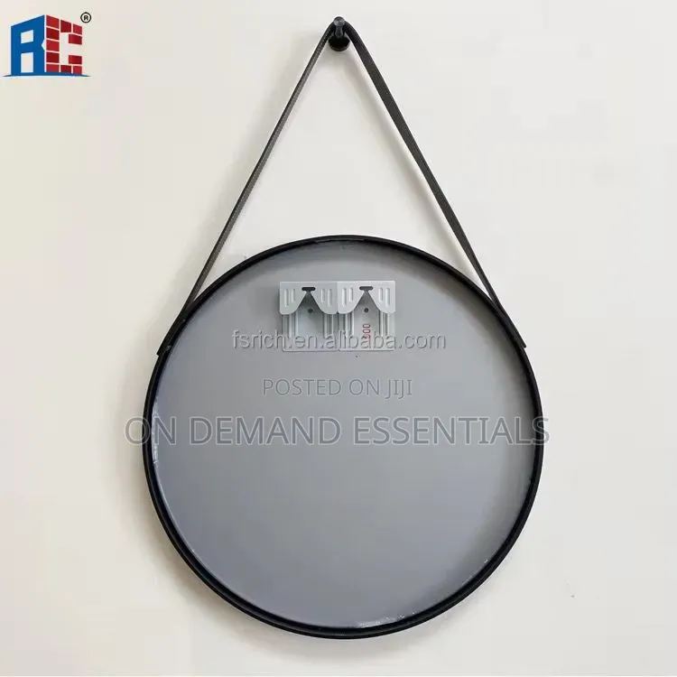 Luxury Round Iron Art Belt Hanging Aluminum Alloy Framed Wall Mirror