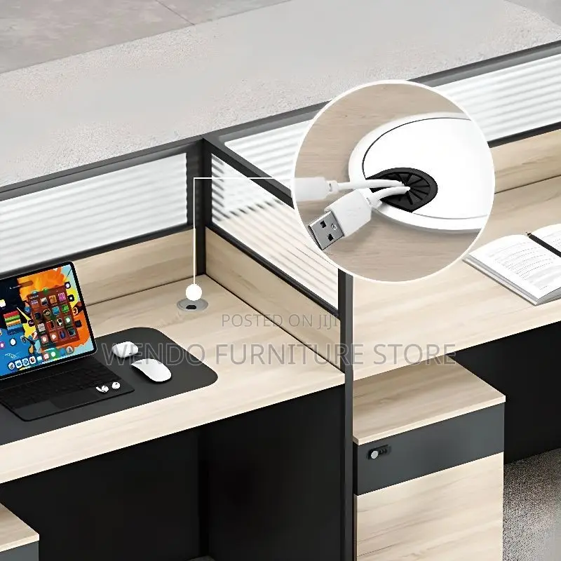 Office Workstation Two Users Straight Office Workstation With Pedestal