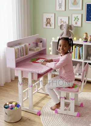 Height Adjustable Strawberry-Themed Study Set