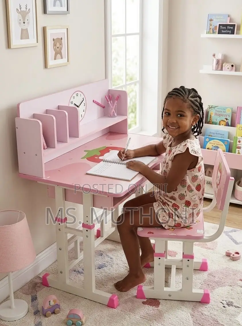  Adjustable Children's Study Station With Bookshelf and Drawer