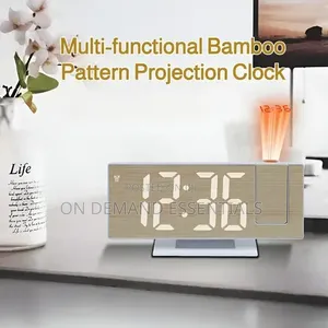 Wood Grain MultifunctionLED Projection Alarm Clock 180%