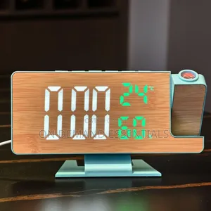 Wood Grain MultifunctionLED Projection Alarm Clock 180%
