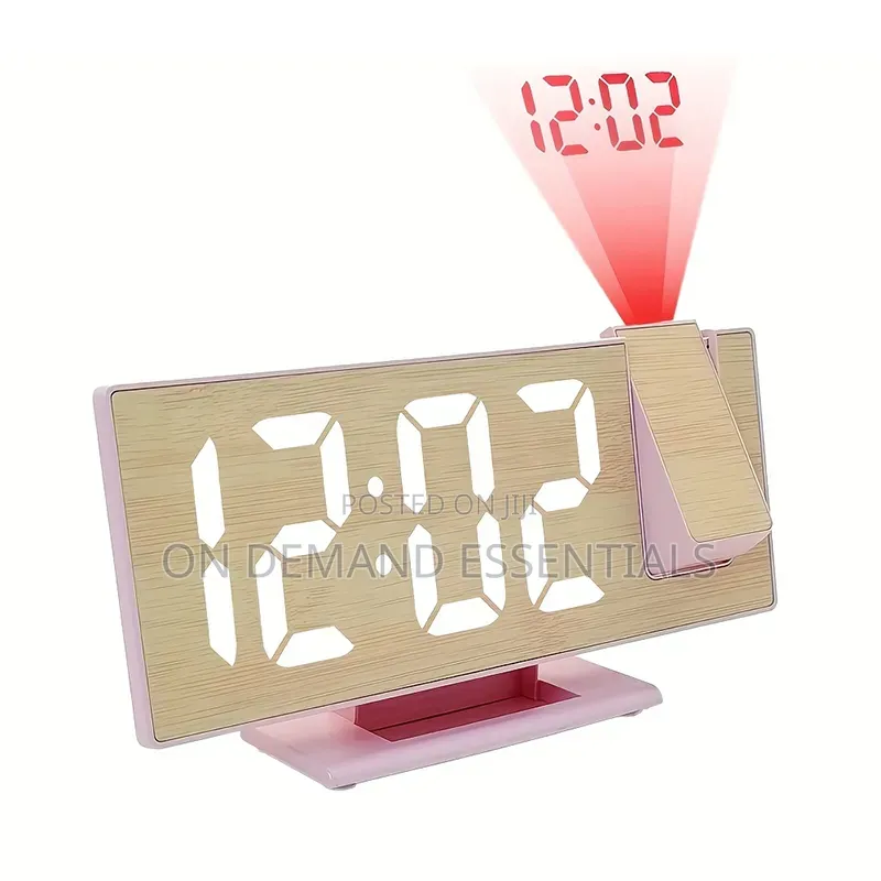 Wood Grain MultifunctionLED Projection Alarm Clock 180%