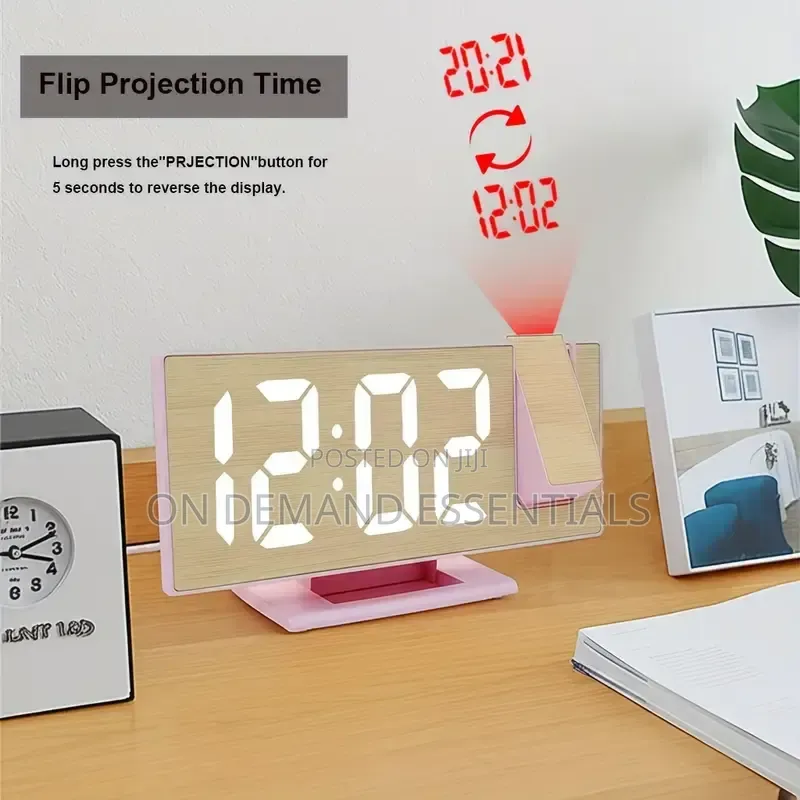 Wood Grain MultifunctionLED Projection Alarm Clock 180%