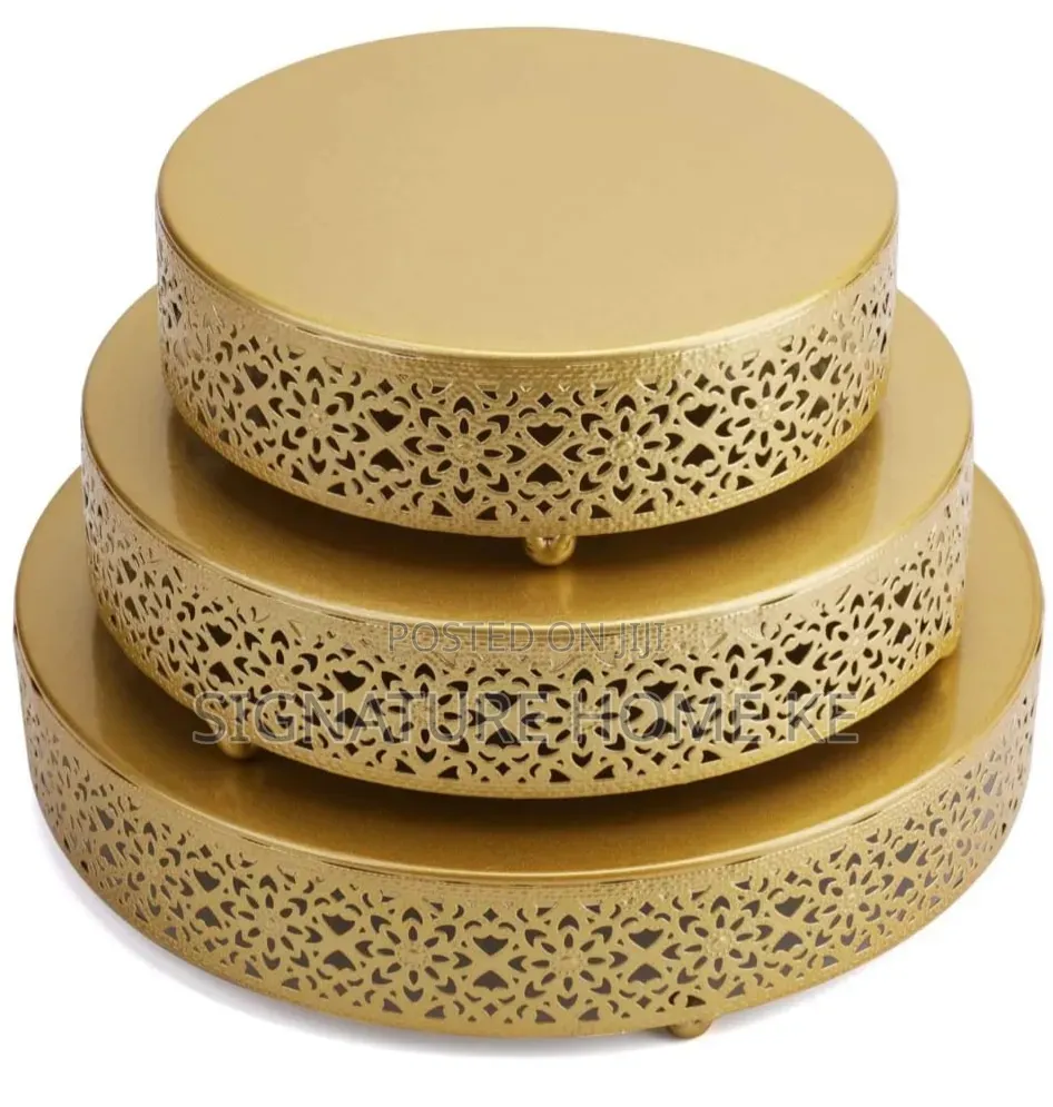 3Pcs Gold Cake Stands
