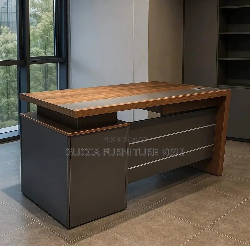 Office Desk; 1.4M Executive Office Desk With Storage