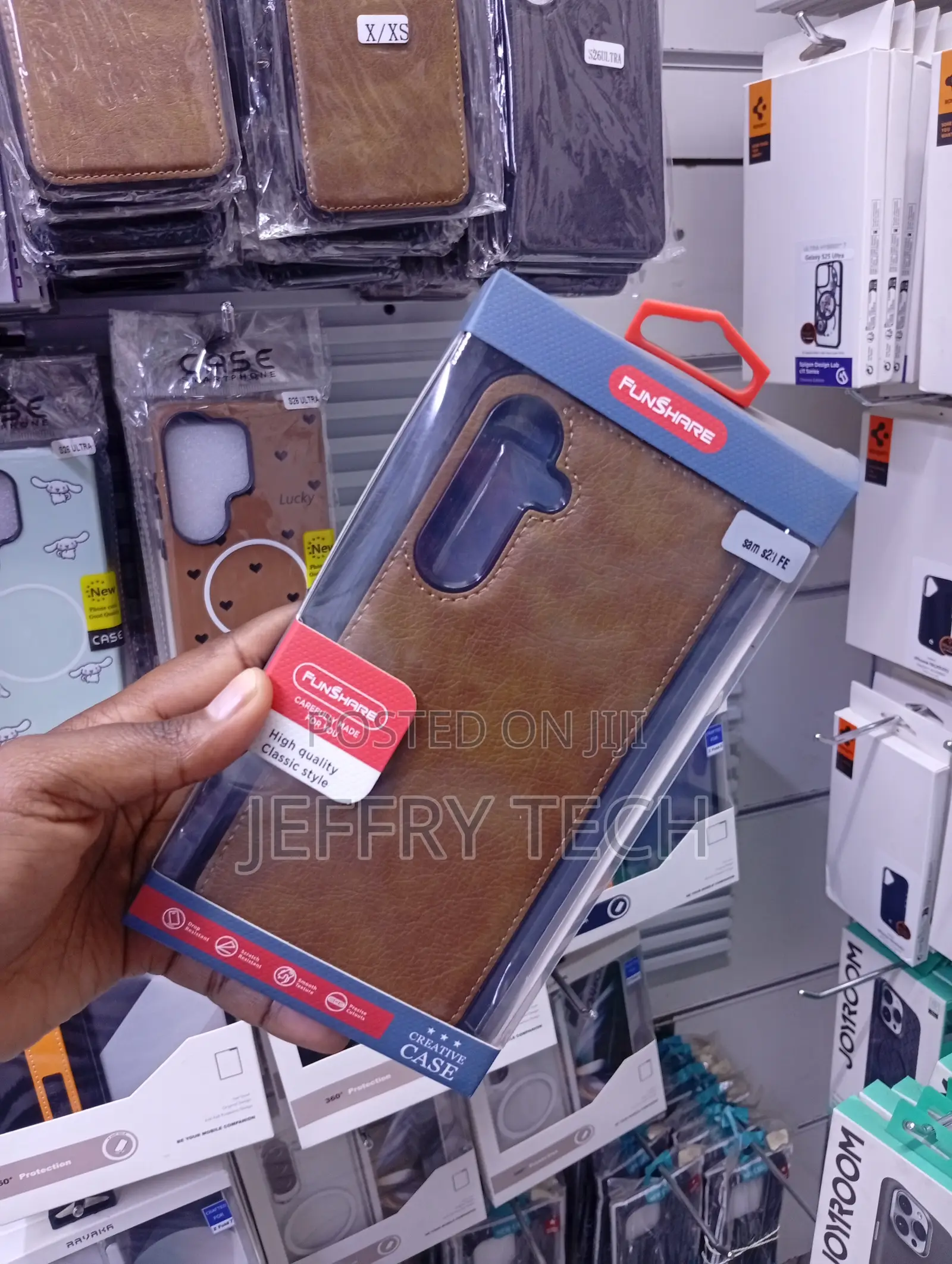 Faux Leather Phone Case Designed for the Samsung Galaxy S21 FE