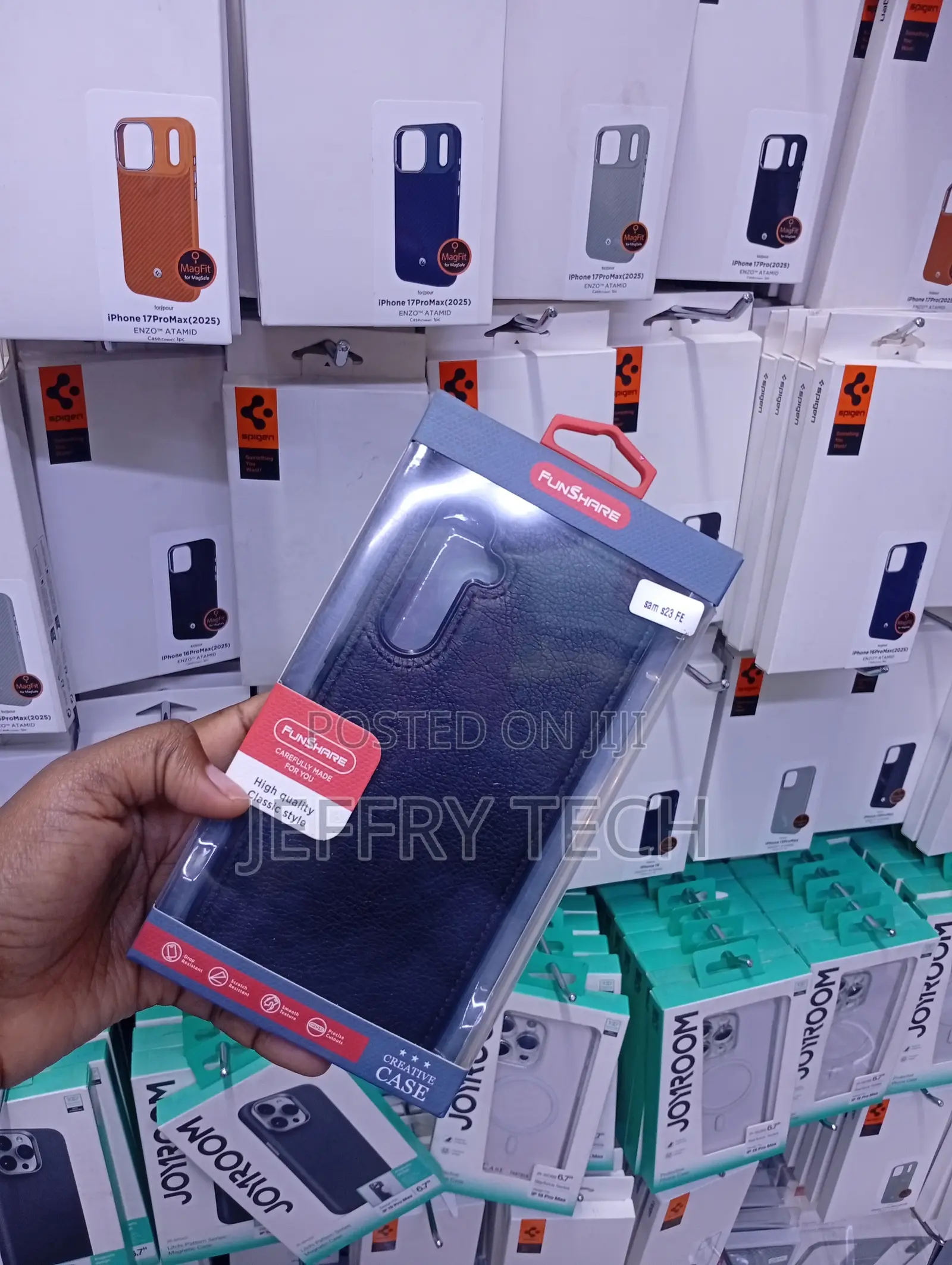Dark Blue Leather-Style Phone Case for the Samsung Galaxy S23 FE