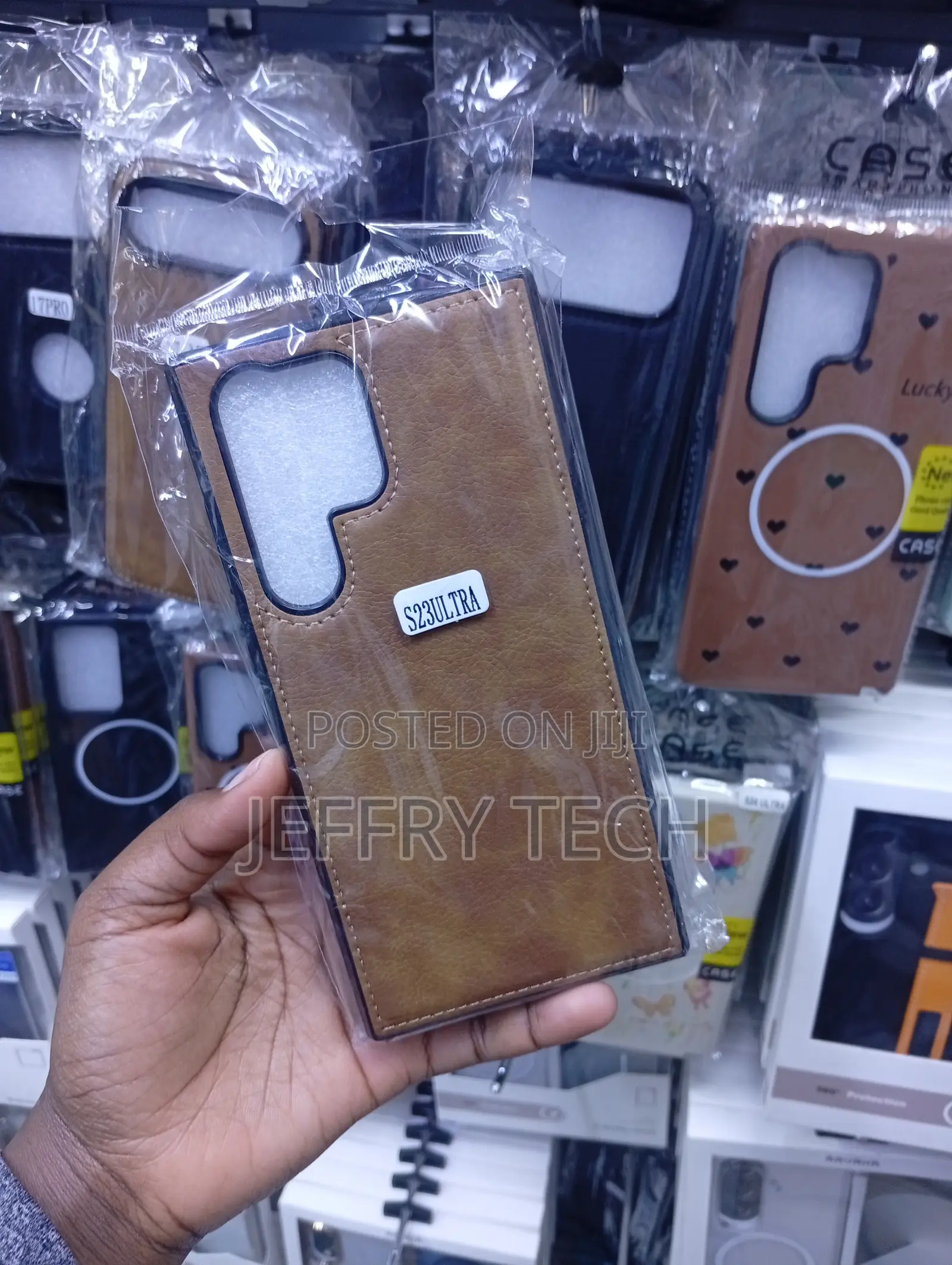 Brown Leather Phone Back Cover for the Samsung Galaxy S23 Ultra