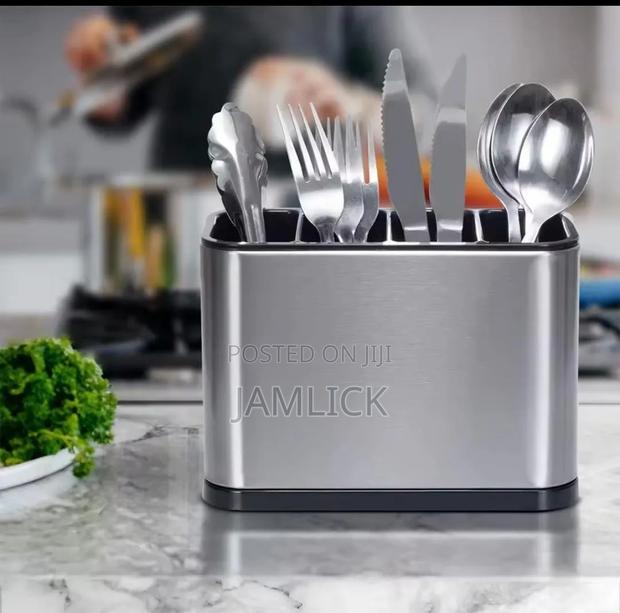 4-Compartment Kitchen Cutlery Holder - Bz - thumbnail 5