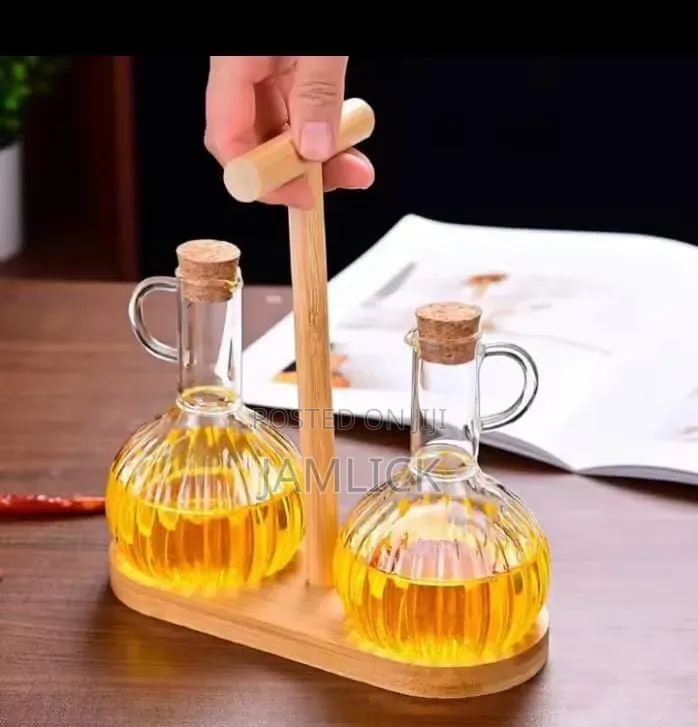 2-in-1 650ml Borosilicate Glass Oil Vinegar Jars - Bz