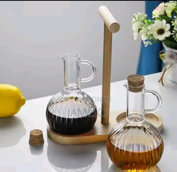 2-in-1 650ml Borosilicate Glass Oil Vinegar Jars - Bz