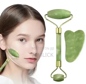 2-PCS Double-Head Facial Rollers Heart-Shaped Massage Stone - Bz