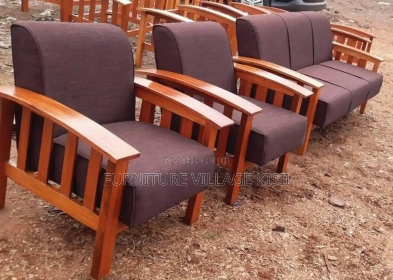 Office Chair; 7-Seater Wooden Armrest Sofa Set