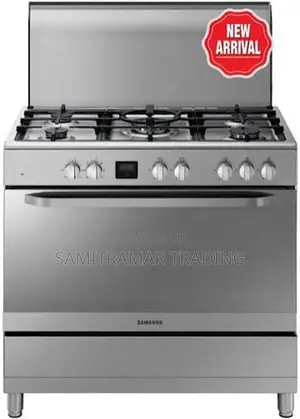 NY90T5010SS SAMSUNG 90x60cm 5Gas Burner Freestanding Dual-Fuel Cooker