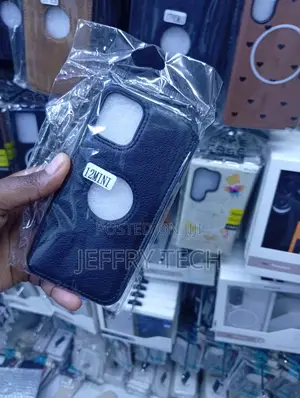 Dark Blue -Leather Phone Back Cover Case Designed for an iPhone 12 Min