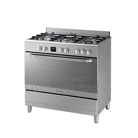 NY90T5010SS SAMSUNG 90x60cm 5Gas Burner Freestanding Dual-Fuel Cooker
