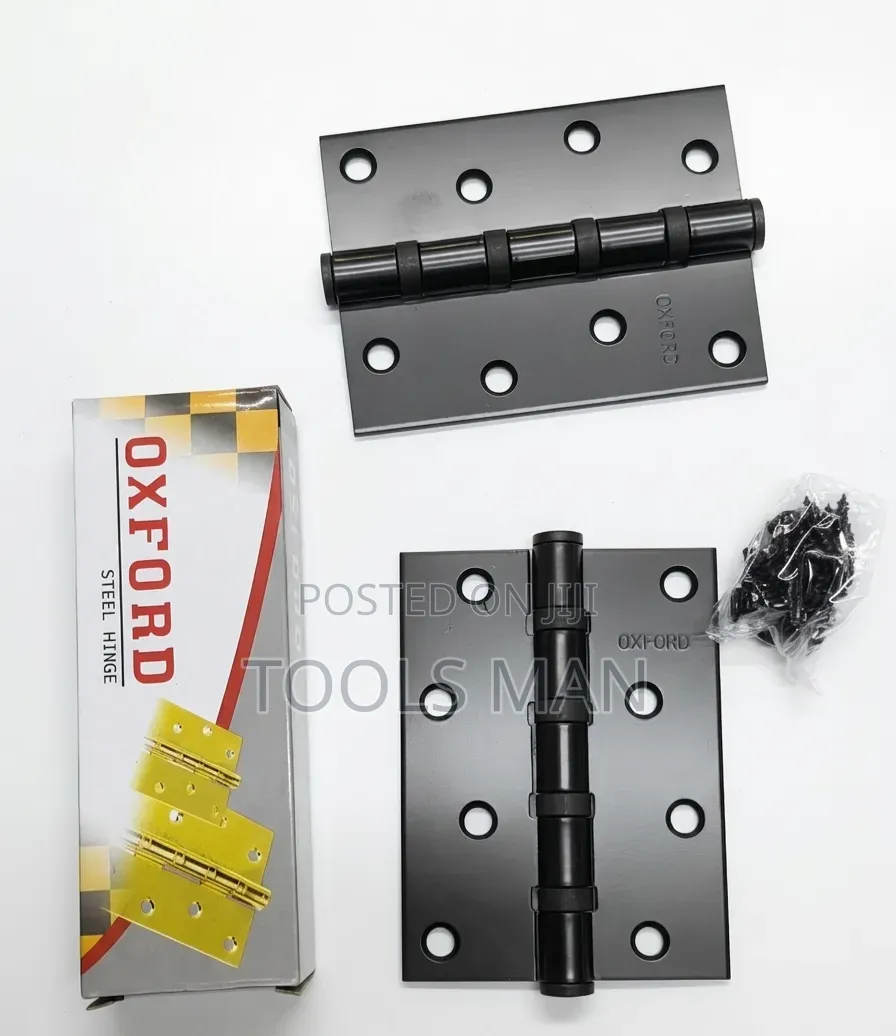 Oxford 4x3x3 SS Stainless Steel Ball Bearing Door Hinges 1 Pair Black