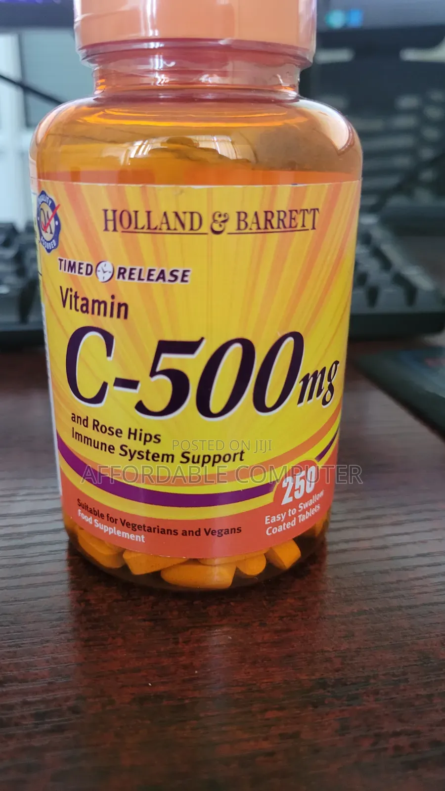H B Vitamin C 500mg – 250 Easy-to-Swallow Coated Tablets –