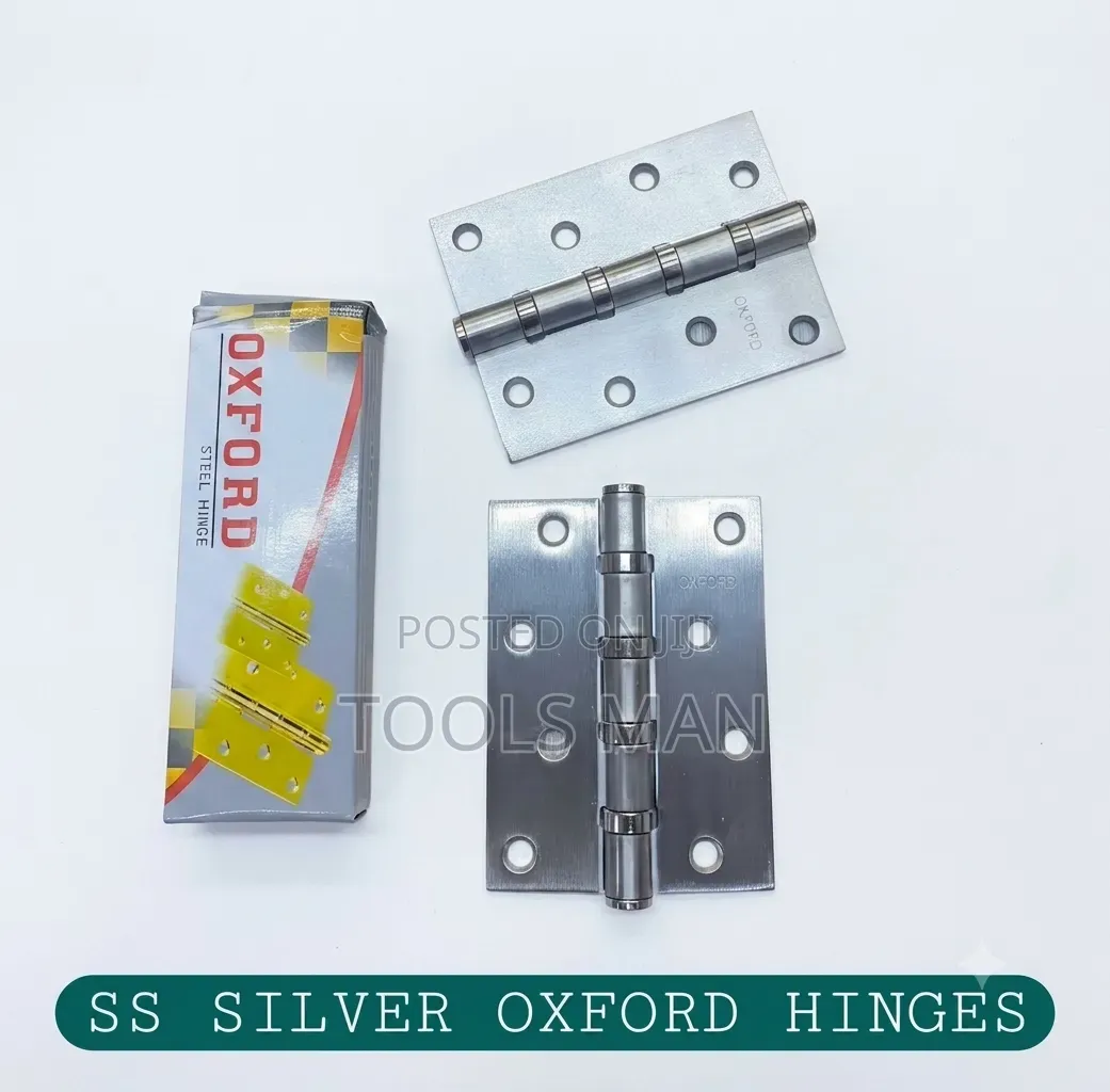 Oxford 4x3x3 SS Stainless Steel Silver Door Hinges (1 Pair)