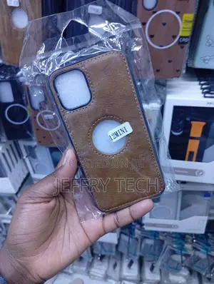 Brown Faux Leather Texture Phone Case for the iPhone 12 Mini
