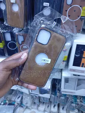 Brown Faux Leather Texture Phone Case for the iPhone 12 Mini