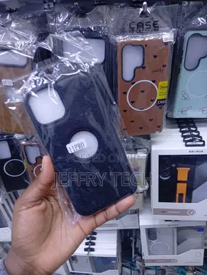 Black Faux-Leather Logo Phone Case Designed for an iPhone 11 Pro