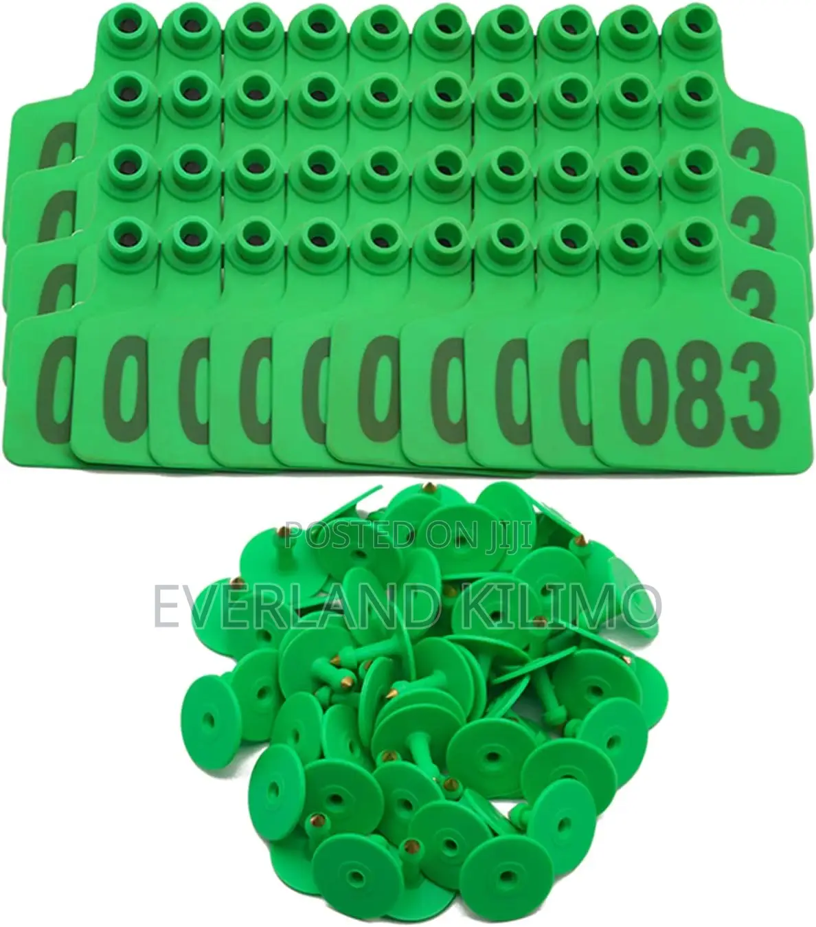 Cattle Green Large Ear Tags for Farm Data Collection