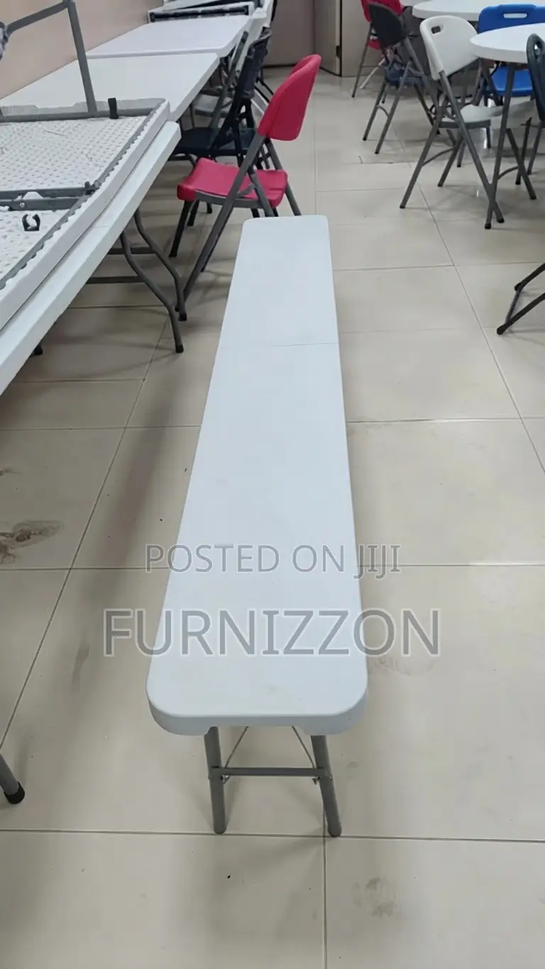 White Plastic Folding Bench