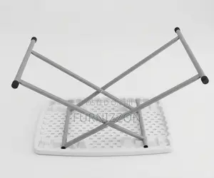 White Cross Stand Folding Plastic Table