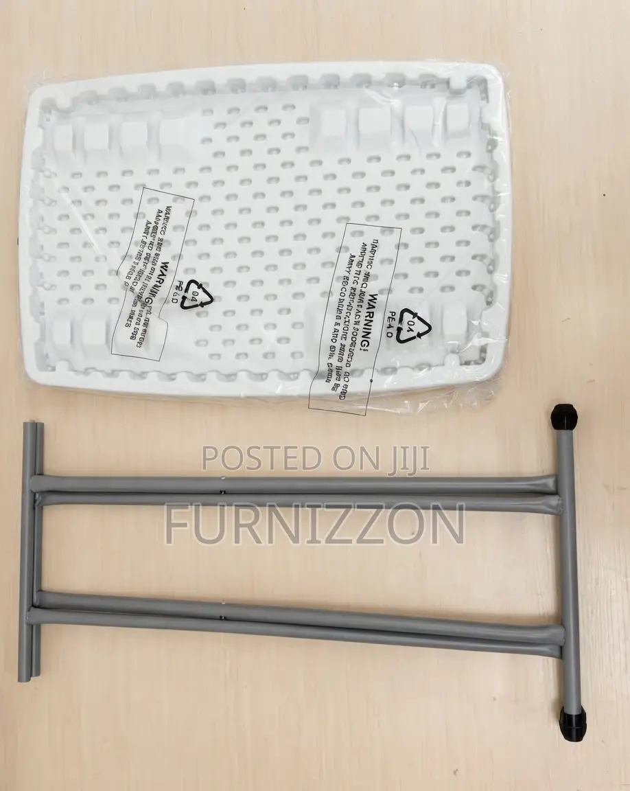 White Cross Stand Folding Plastic Table