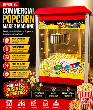 Commercial Popcorn Maker Machine – Stainless Steel Glass