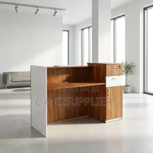 Office Brown Custom Reception Desk-120cm