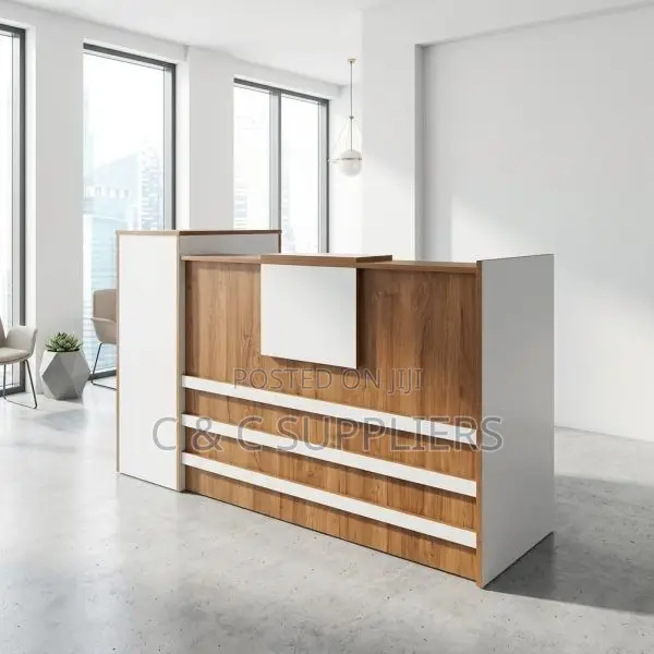 Office Brown Custom Reception Desk-120cm