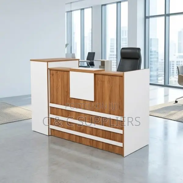 Office Brown Custom Reception Desk-120cm