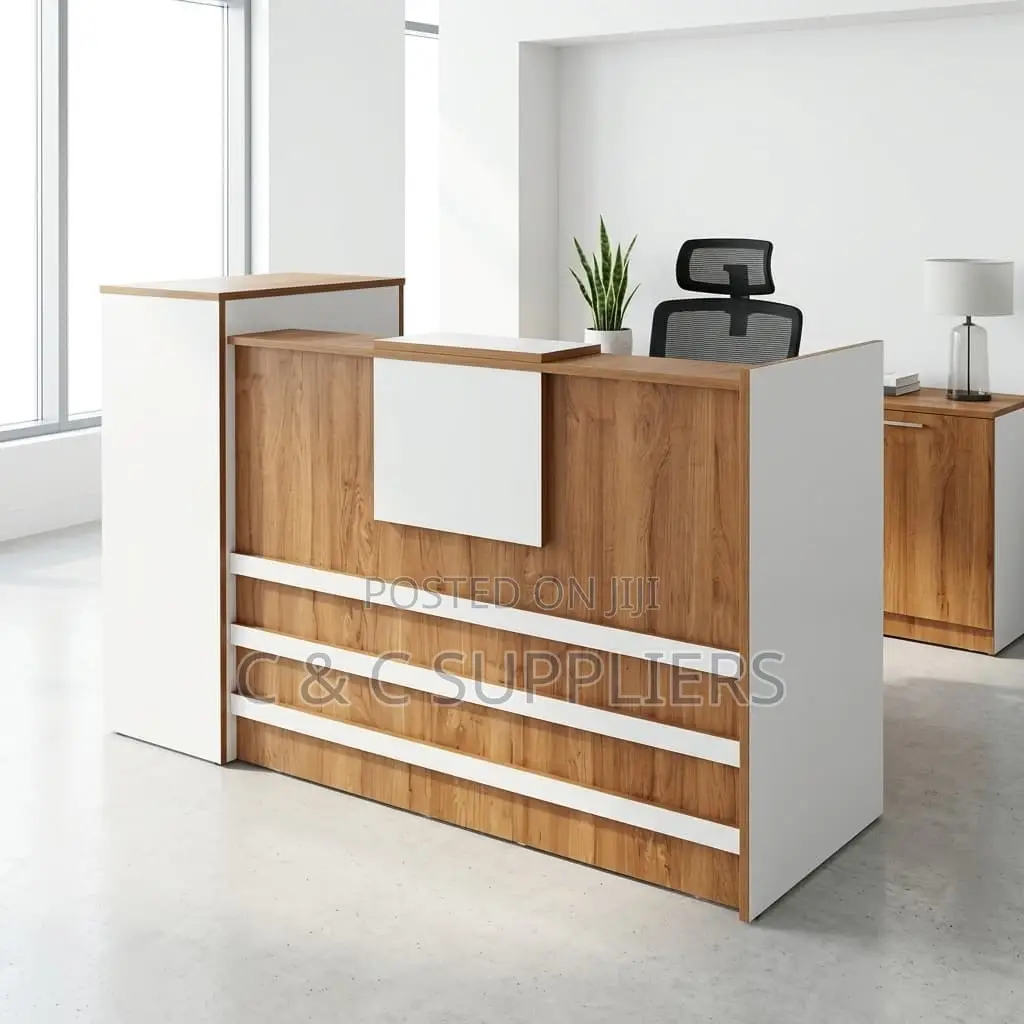 Office Brown Custom Reception Desk-120cm