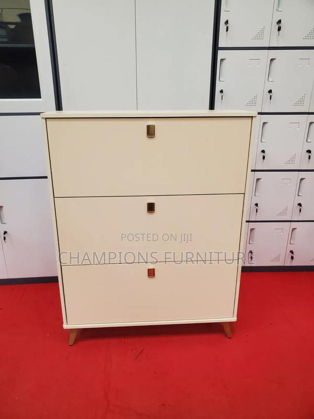 Cream Tiered Shoerack