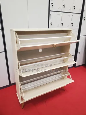 Cream Tiered Shoerack