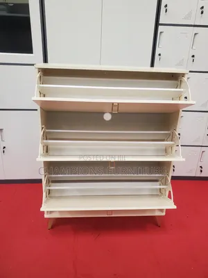 Cream Tiered Shoerack