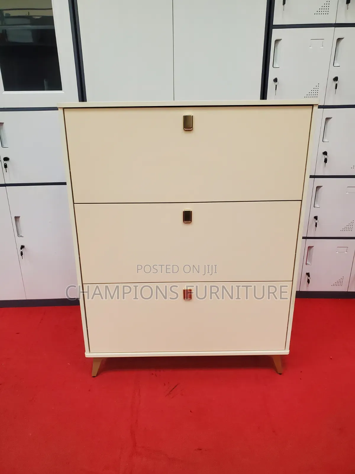Cream Tiered Shoerack