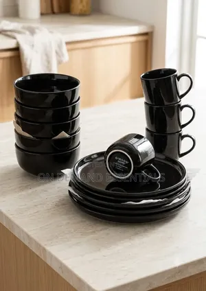 18pc Gibson Black Dinner Set
