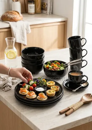 18pc Gibson Black Dinner Set
