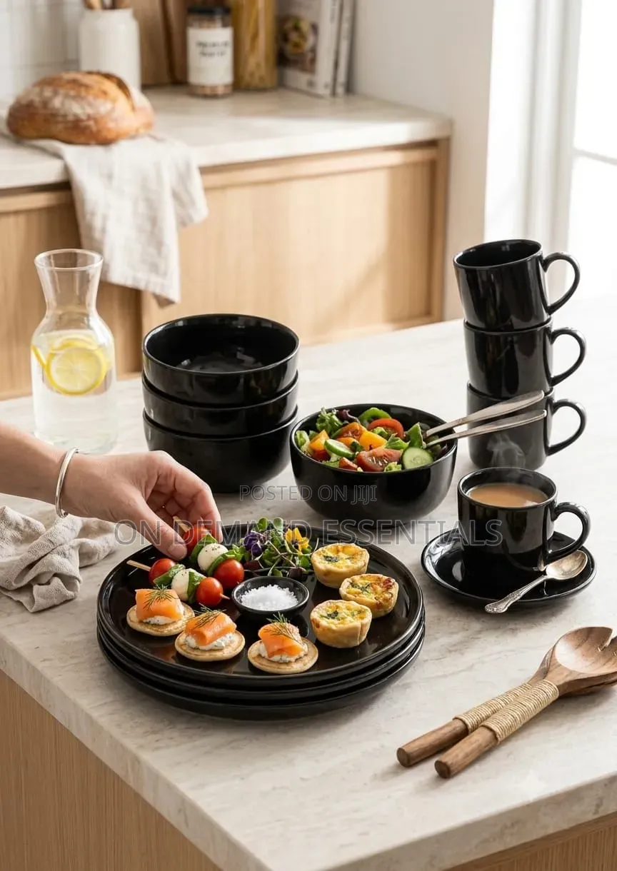 18pc Gibson Black Dinner Set